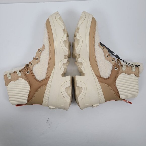 Sorel Brex Leather & Faux Shearling Women's Beige Cream Boots US Size 8 NWT - Picture 5 of 10